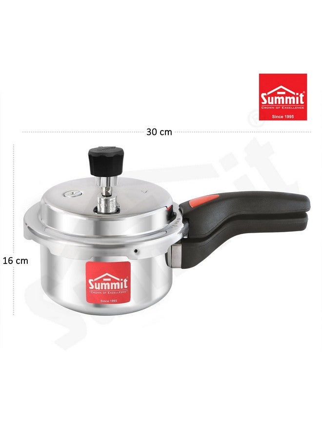 Summit Outer Lid 1 Litre Induction Base Supreme Aluminium Pressure Cooker, Silver - Image 3