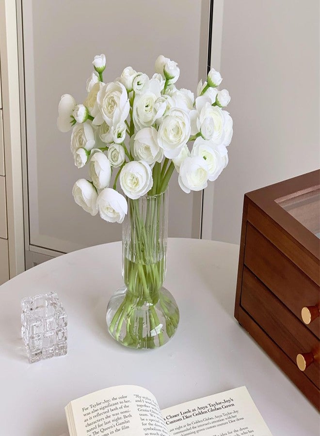 ROPCIA 18 Pcs Ranunculus Artificial Fake Plants Flowers,White Faux Silk Mini Flowers for DIY Bouquets Bulk Faux Wedding Filler Home Centerpieces Arrangements Bridal Christmas Decorations - Image 2