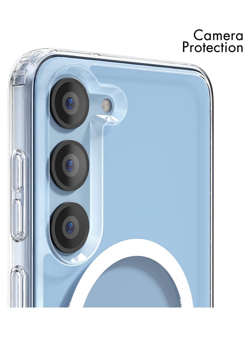 Samsung Galaxy S23 Magnetic Case Clear, Compatible with Magsafe Charging, Slim Fit Protective Phone Case for Galaxy S23, Shockproof Soft Silicone TPU Bumper & Hard PC, Crystal Clear Anti-Yellow  - Image 3