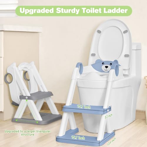 COOSEYA Toilet Seat, Potty Training Seat for Toddler, Upgraded 2-in-1 Potty Toilet Training for Boys and Girls,Waterproof Cushioned Mat with Non-slip Step Stool - Image 3