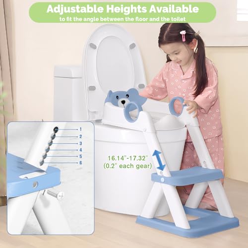 COOSEYA Toilet Seat, Potty Training Seat for Toddler, Upgraded 2-in-1 Potty Toilet Training for Boys and Girls,Waterproof Cushioned Mat with Non-slip Step Stool - Image 5