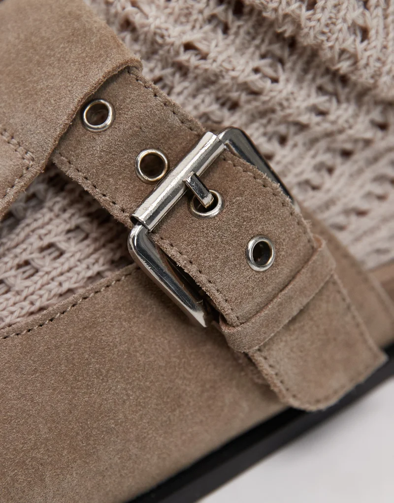TOPSHOP Annie Leather Buckle Clog Sandals