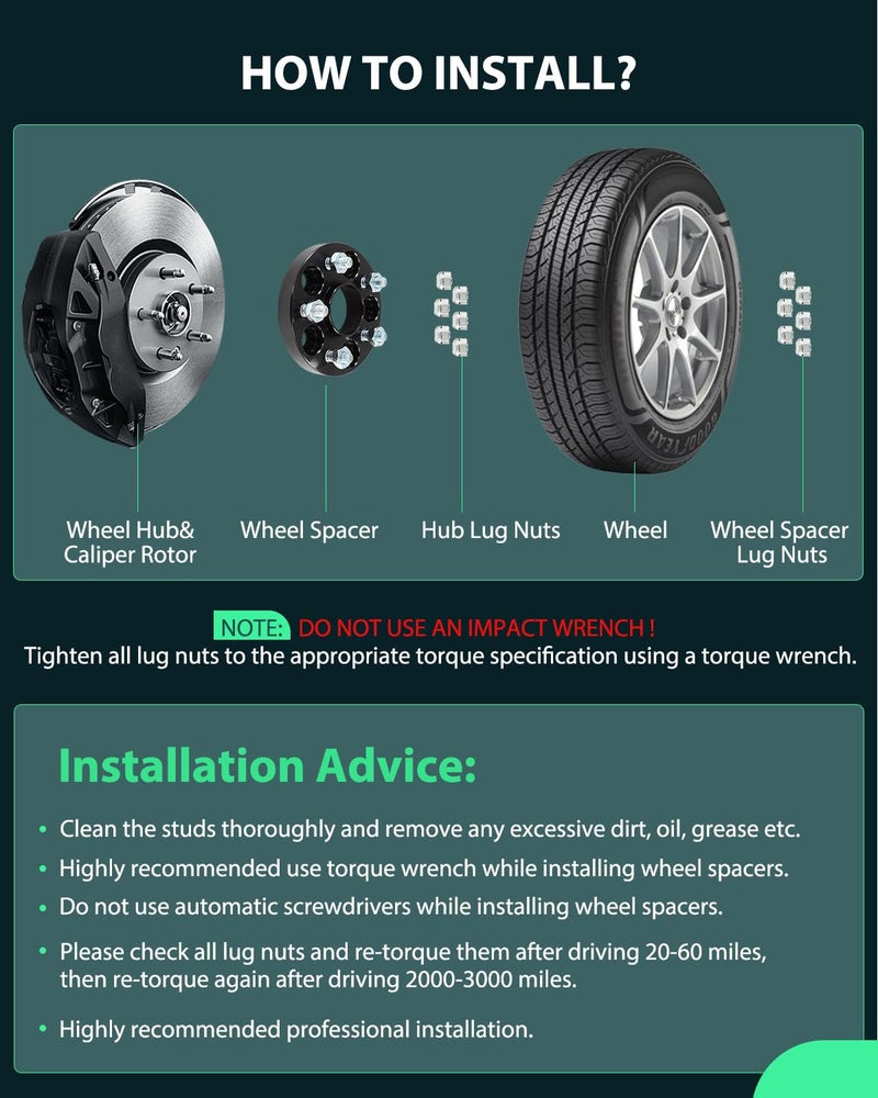 SCITOO 4 قطع فواصل العجلات 20 مم 5x100 فتحة 56.1 مم مسامير 12x1.25 محولات فواصل العجلات تناسب تويوتا 86 GR86 سوبارو أوتباك سوبارو فورستر سوبارو كروس تريك سوبارو ليجاسي - Image 5