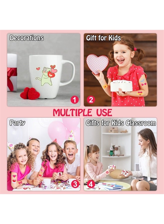 Partywind 204 Styles Glow Valentine's Day Tattoos for Kids Classroom, Individually Wrapped Sheets Valentines Temporary Tattoos for Party Supplies Favors Decorations Gifts, Heart Decor Tattoo Stickers - Image 5