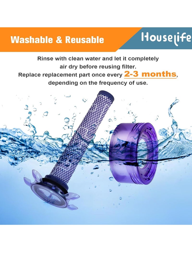 SYOSI V7 V8 Replacement Filter for Dyson V7 V8 Animal and V8 Absolute Vacuum 4 Pre-Filters and 4 Post Filters Compare to Part 965661-01 967478-01  - Image 4
