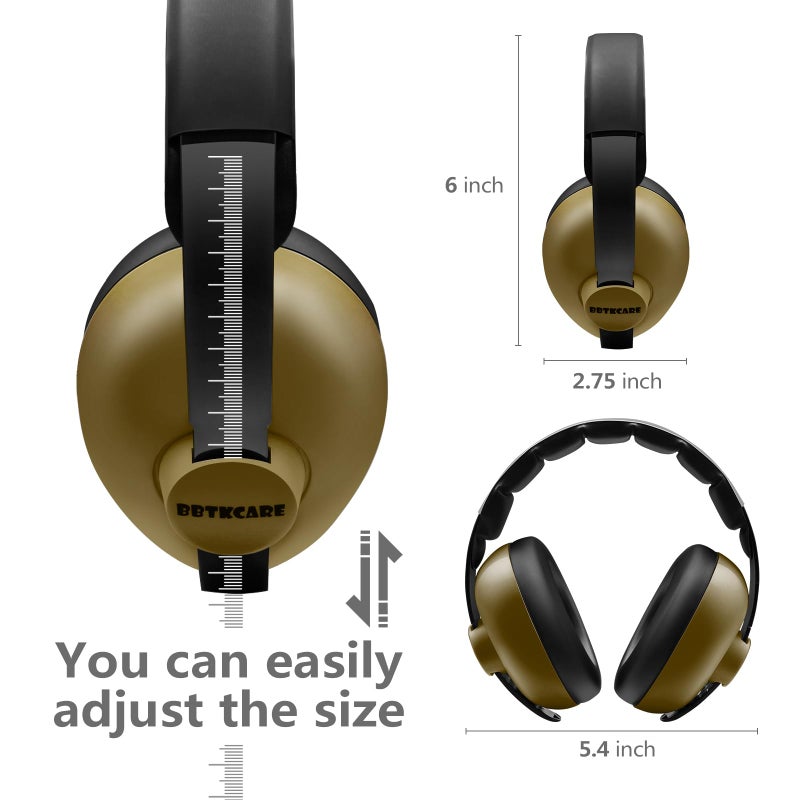 BBTKCARE Baby Headphones - Infant Ear Protection for Babies | Baby Earmuffs Noise Cancelling Headphones 3-36 Months - Army Green - Image 2