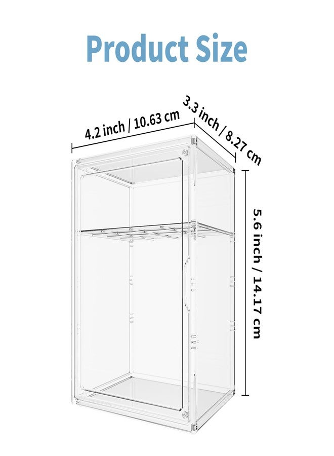 RUFHVTY Baby Bottle Organizer, 3 Tiers Adjustable Bottle Storage Container for Countertop, Clear Acrylic Bottle Station with 2 Removable Dividers and Magnetic Door, Suitable for Kitchen Bathroom Vanity - Image 2
