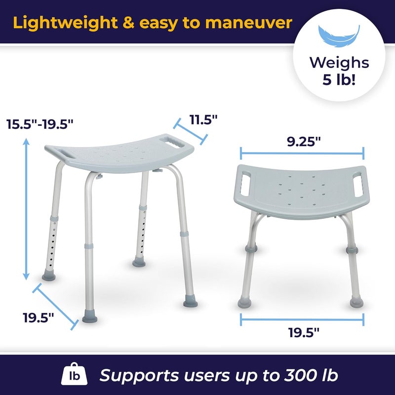 Drive Medical RTL12203KDR Adjustable Shower Bench Seat in Gray - Image 4
