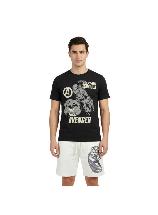 MARVEL Marvel Captain America Men’s Graphic Printed T-Shirt & Shorts Set