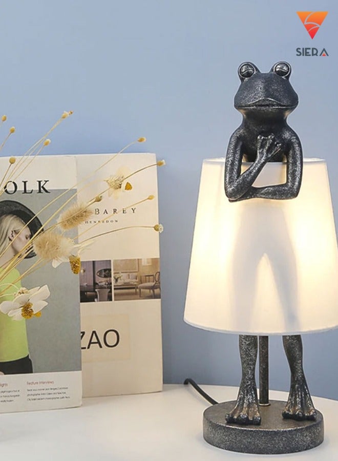 إنارة سيرة أباجورة إضاءة بشكل ضفدع ولون رمادي متكتف وشيد اوف وايت - Image 3