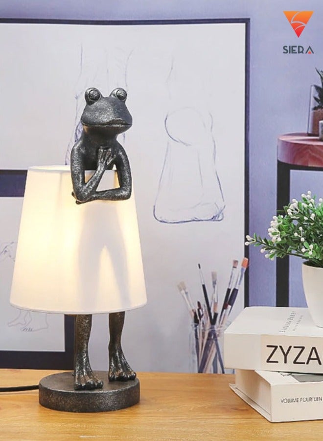 إنارة سيرة أباجورة إضاءة بشكل ضفدع ولون رمادي متكتف وشيد اوف وايت - Image 4