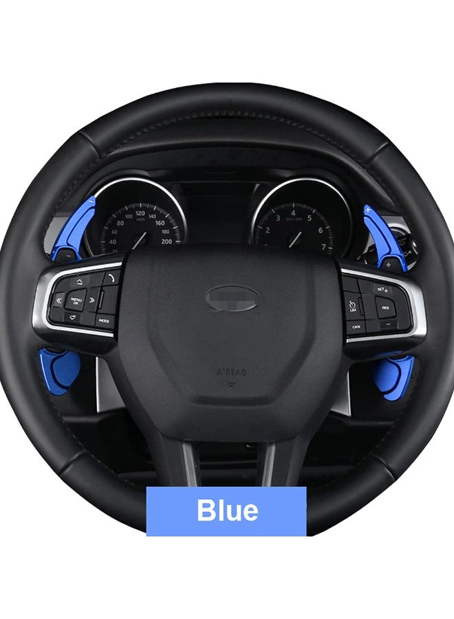 2Pcs Blue Aluminum Paddle Shifter Steering Wheel Extension Cover for Jaguar & Land Rover - Image 3