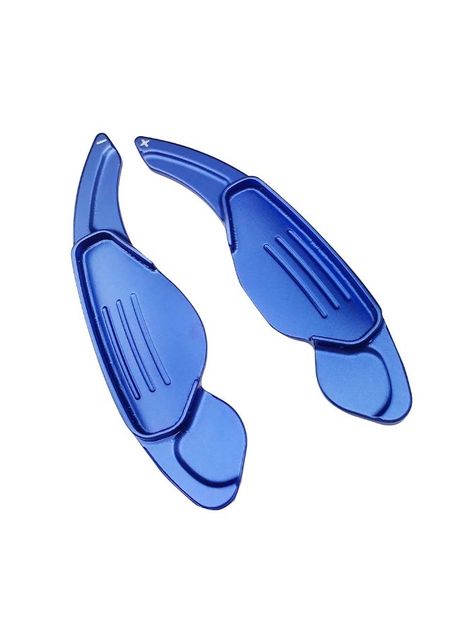 2Pcs Blue Aluminum Paddle Shifter Steering Wheel Extension Cover for Jaguar & Land Rover - Image 1