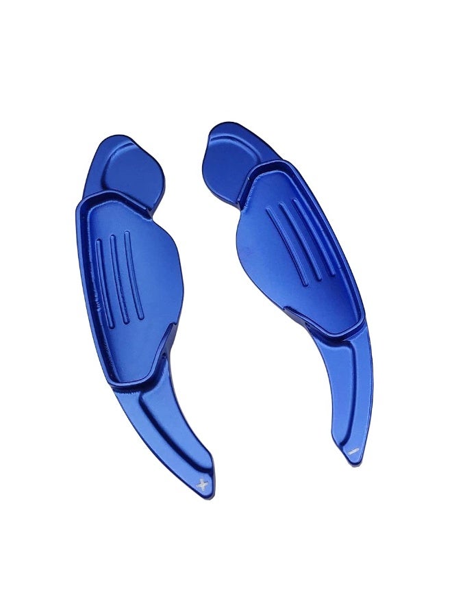 2Pcs Blue Aluminum Paddle Shifter Steering Wheel Extension Cover for Jaguar & Land Rover - Image 2