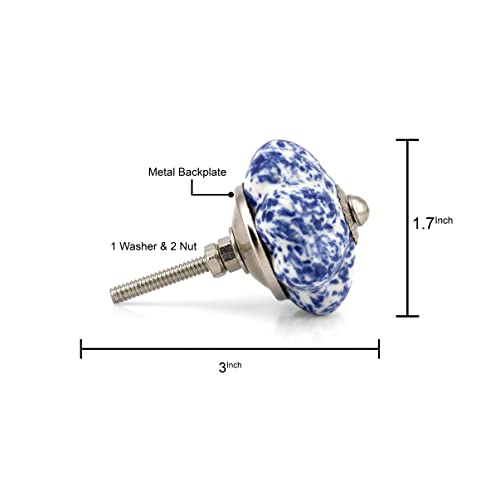 Craft Trade Ceramic Cabinet Knobs & Drawer Knobs – Kitchen Cabinet Hardware, Cupboard Handles, Dresser & Furniture Knobs – Decorative Handmade Pulls (Blue, Set of 12) - Image 4