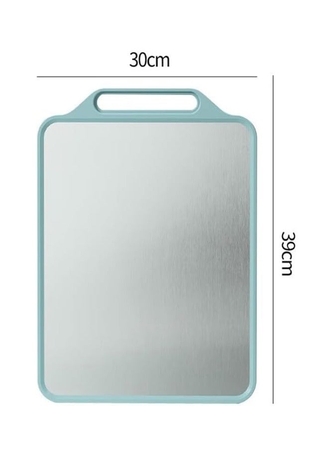 BELLSBERRY Stainless Steel Double-Sided Cutting Board with Handle Food-Grade 15.3x11.8 Inch - Image 2