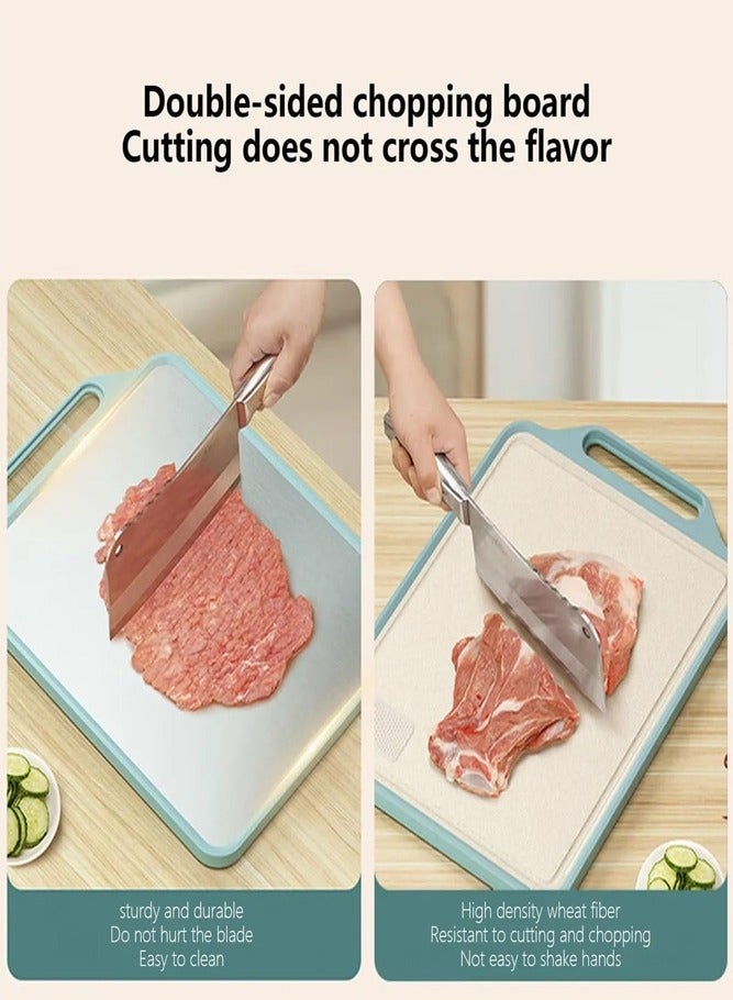 BELLSBERRY Stainless Steel Double-Sided Cutting Board with Handle Food-Grade 15.3x11.8 Inch - Image 5