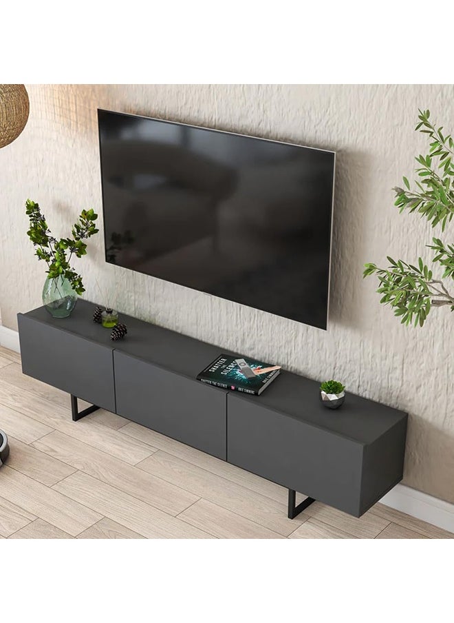 Home Canvas Home Canvas Nova Media Dark Grey TV Console Table  - Image 4