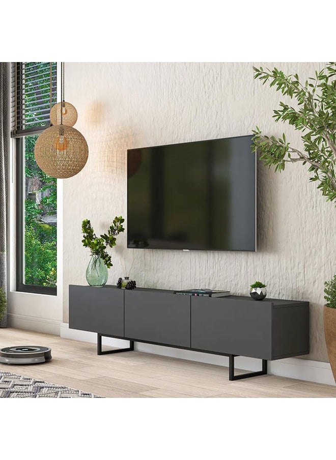 Home Canvas Home Canvas Nova Media Dark Grey TV Console Table  - Image 1