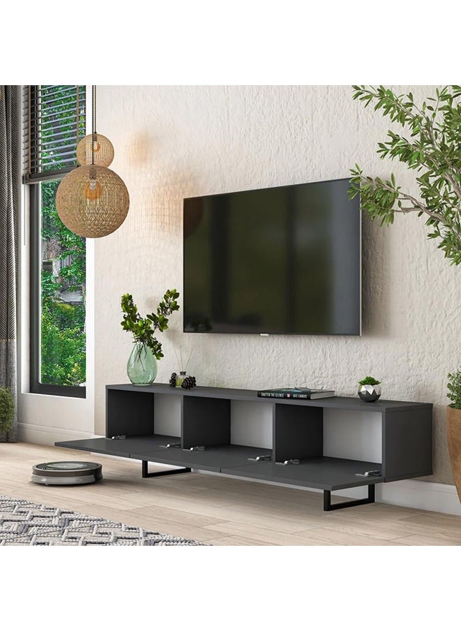 Home Canvas - Home Canvas Nova Media Dark Grey TV Console Table - Image 1
