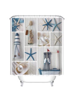 Shower Curtain Starfish For Bathroom Waterproof Ocean Nautical Shower Curtain Sets Ocean Creature Landscape Beach Theme Bathroom Curtain Decor 165*180cm