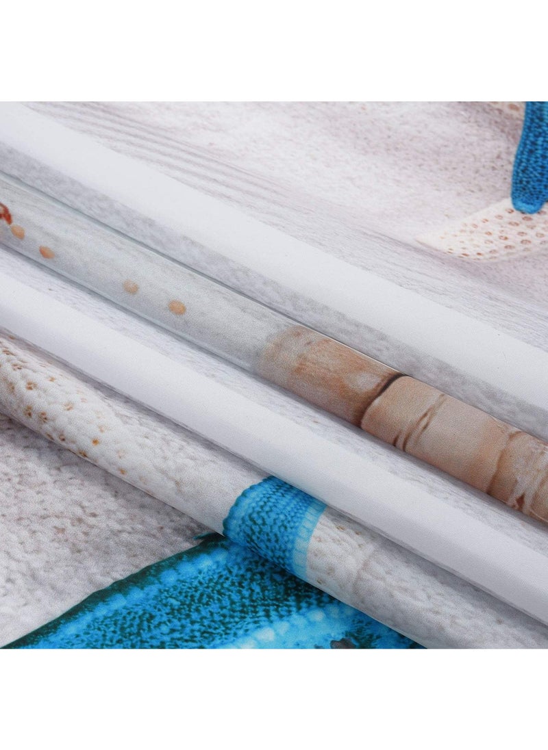 Bluejw - Shower Curtain Starfish For Bathroom Waterproof Ocean Nautical Shower Curtain Sets Ocean Creature Landscape Beach Theme Bathroom Curtain Decor 165*180cm - Image 1