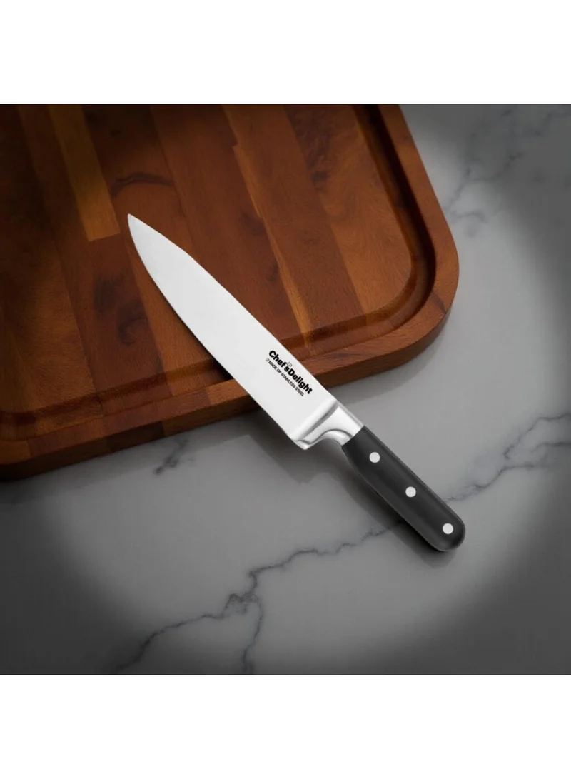 دانوب هوم Chef’s Delight Chef Knife – Professional Stainless Steel Kitchen Knife for Precision Cutting, Chopping & Slicing | Ergonomic Handle | Essential Chef Tool for Home & Commercial Use 8Inch