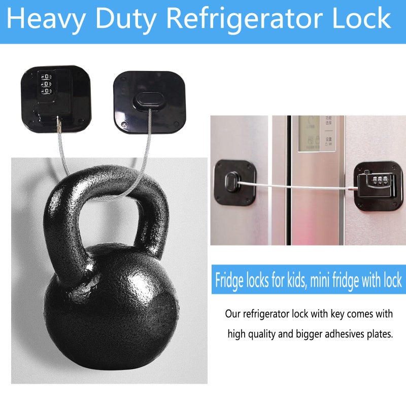 YEYA Upgraded Refrigerator Door Lock with Combination for Adults, Lock for Fridge, Freezer, File Cabinets, Desk Drawers, Locker, Child Safety Latch, Easy Install No Drlling 1 Pack - Image 2