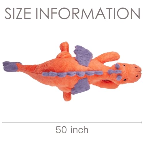 ARELUX Giant 50in 3Lb Big Orange Dragon Large Stuffed Animals Cute Plush Toy Fuzzy Jumbo Dinosaur Pillow Plushies with Wings Cuddly Soft Pterosaur Plushie for Friends Family Member - Image 5