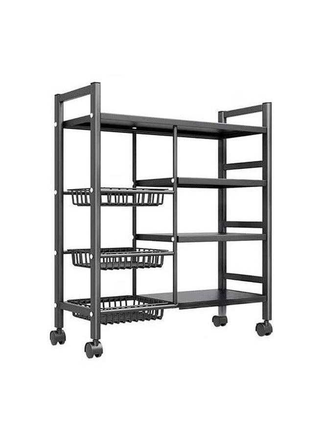 4 Layer Kitchen Shelf, Floor Multi-Layer Vegetable Storage Rack, Household Multi-Functional Microwave Oven Rack, Snack Storage Rack, Multi-Functional Kitchen Shelf, Household Dish Kitchenware Storage Rack  - Image 2