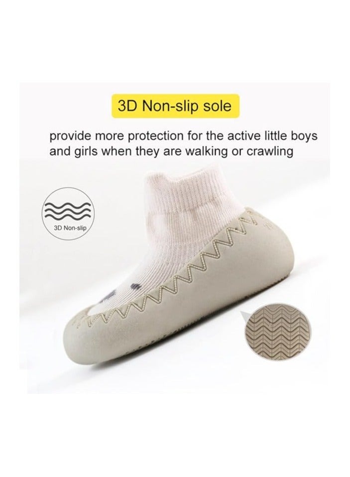 Oasisgalore 2 Pairs Non Slip Soft Rubber Cartoon Baby Walking Sock Shoes(21 Yards)  - Image 2