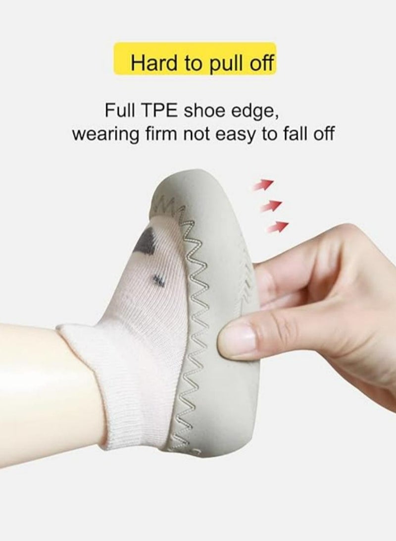 Oasisgalore 2 Pairs Non Slip Soft Rubber Cartoon Baby Walking Sock Shoes(21 Yards)  - Image 4