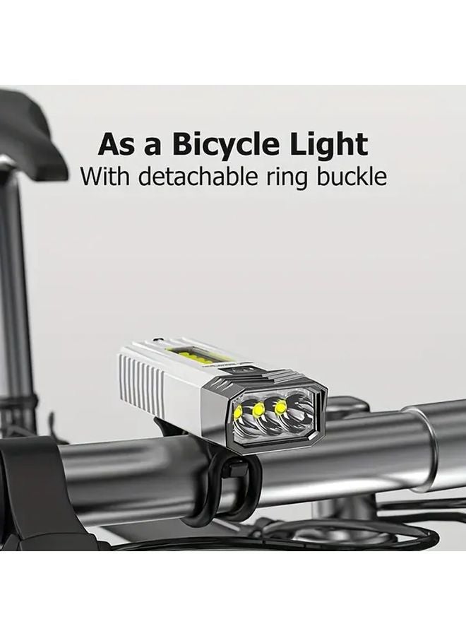 White Smiling Shark LED Flashlight Rechargeable Super Bright 4 Modes Type C Camping Hiking Emergency Light SD 0701E - Image 3