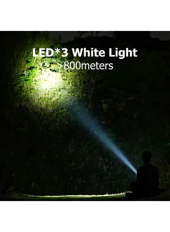 White Smiling Shark LED Flashlight Rechargeable Super Bright 4 Modes Type C Camping Hiking Emergency Light SD 0701E - Image 5