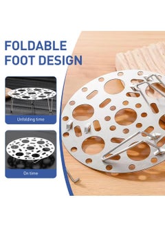 HASTHIP HASTHIP® Folding Steamer Rack, Stainless Steel Steamer Tray Kitchen Household Thickening Egg Steamer Egg Rack Folding Steamer Grid Waterproof  - Image 3