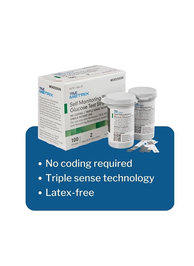 McKesson True METRIX Self-Monitoring Blood Glucose Test Strips - Supplies for Diabetes Self Monitor Systems, 100 Strips, 1 Pack  - Image 5