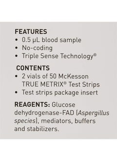 McKesson True METRIX Self-Monitoring Blood Glucose Test Strips - Supplies for Diabetes Self Monitor Systems, 100 Strips, 1 Pack  - Image 2