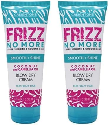 Creightons Frizz No More Smooth Shine Blow Dry Cream 100ml Conditioning Formula which Reduces Frizz Leaving Hair Silky Soft Smooth Adds Glossy Shine Colour Kind Formula Clear White - Image 1