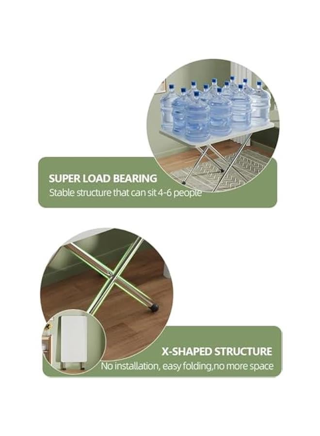 تراسل طاولة قابلة للطيّ، طاولة خشبية خفيفة الوزن وبسيطة وحديثة قابلة للطي، متعددة الوظائف ومربعة خشبية لنزهة الحديقة المنزلية، سهلة الحمل - Image 4
