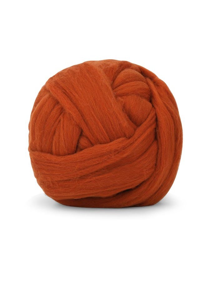 JUPEAN 3.53oz Wool Roving White Felting Wool Needle Felting Wool Wool Felting Supplies, Pure Wool, Chunky Yarn, Spinning Wool Roving for Needle Felting Wet Felting DIY Hand Spinning (Brown) - Image 1
