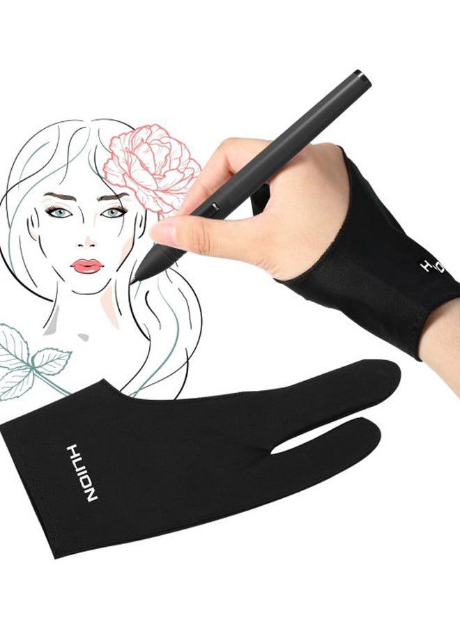 HUION Two-Finger Artist Drawing Gloves Black - Image 2