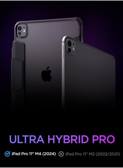 Spigen غطاء حماية Ultra Hybrid Pro لجهاز iPad Pro مقاس 11 بوصة (2024) M4 مع ظهر شفاف وحامل أقلام - أسود  - Image 2