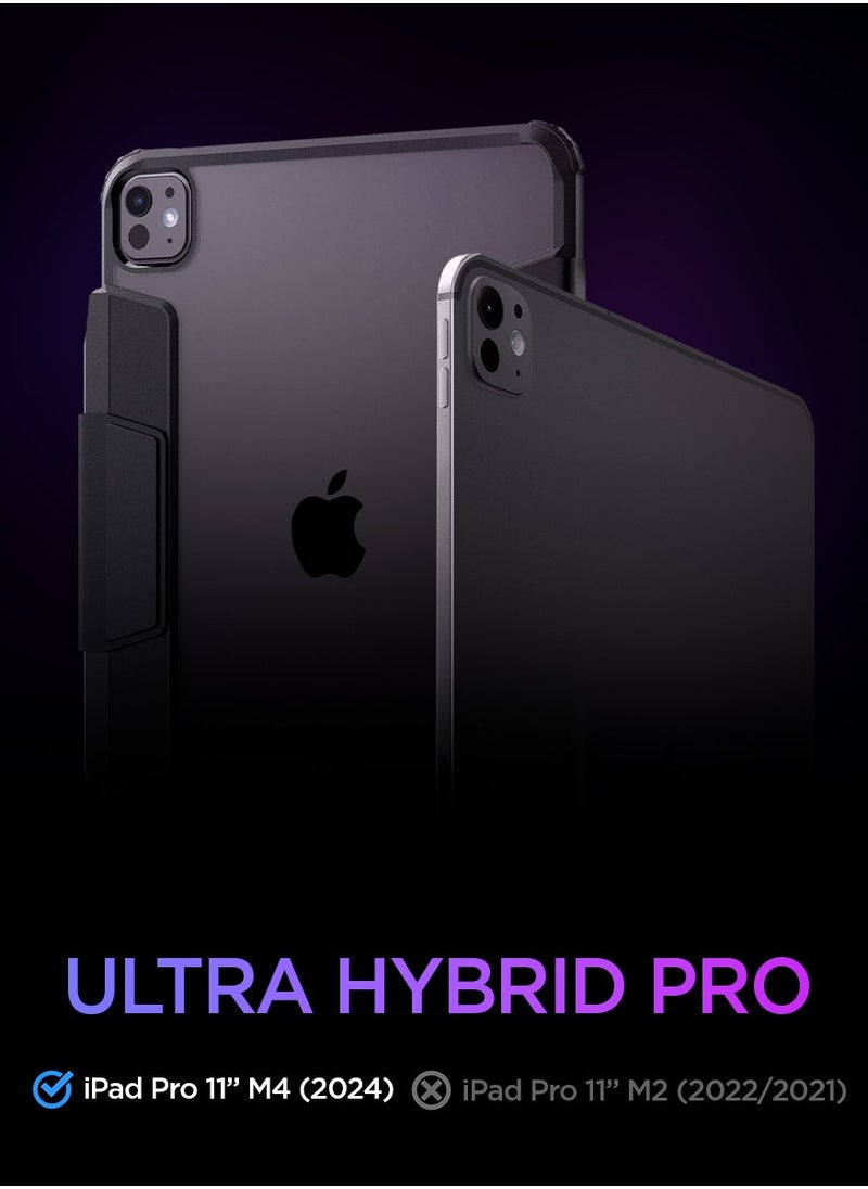 Spigen - Ultra Hybrid Pro for iPad Pro 11 inch Case Cover (2024) M4 with Clear Transparent Back and Pencil Holder - Black - Image 1