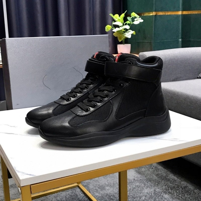 P Brand Couple'S Casual Leather Shoes Men'S High-Top Leather Boots Genuine Leather Thin Strap Fashion Casual Boots Workwear - Image 4