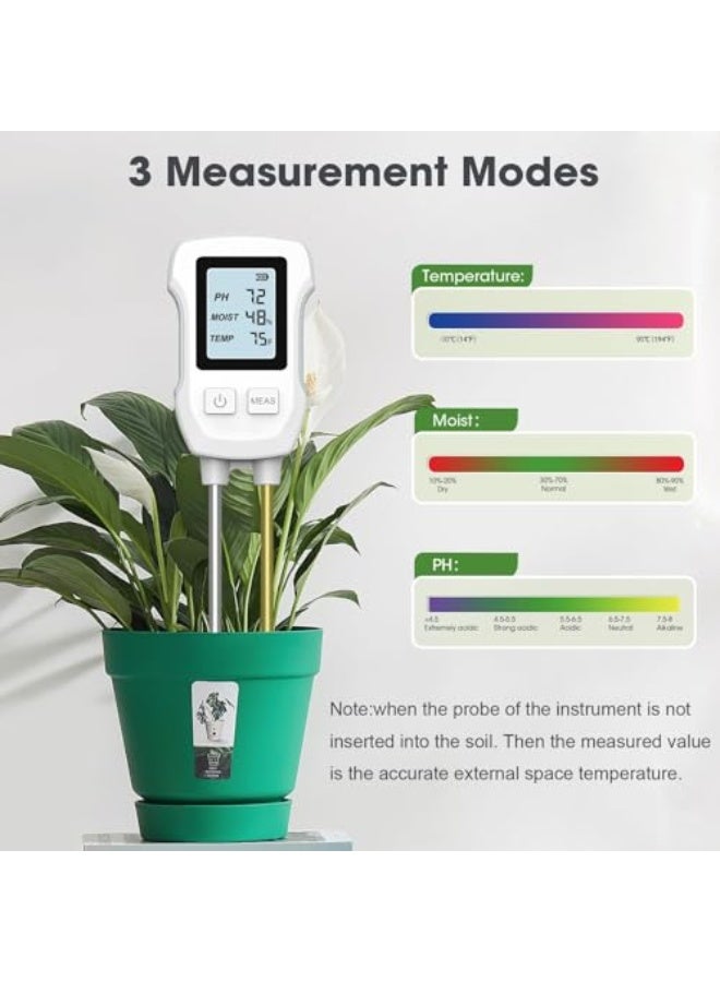Generic X spring Soil Moisture Meter, 3-in-1 Digital Soil Moisture Meter with LCD Display Measures Temperature Moisture and PH, Ideal for House Plants, Gardens Lawns, Indoor & Outdoor Use  - Image 4