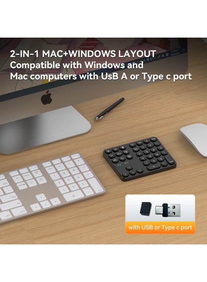 general 35-key round keycap wireless numeric keypad 2.4G button battery financial office one-handed keypad - Image 3