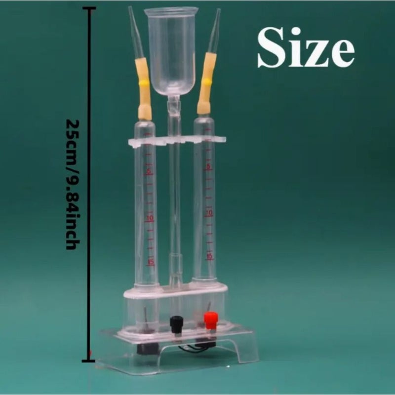 Water Electrolysis Apparatus Plastic Cell Two Compartments Adjustable Electrodes Measurement Indicators Chemistry Experiment Science Education Water Ionization Decomposition Demonstration As Shown - Image 2
