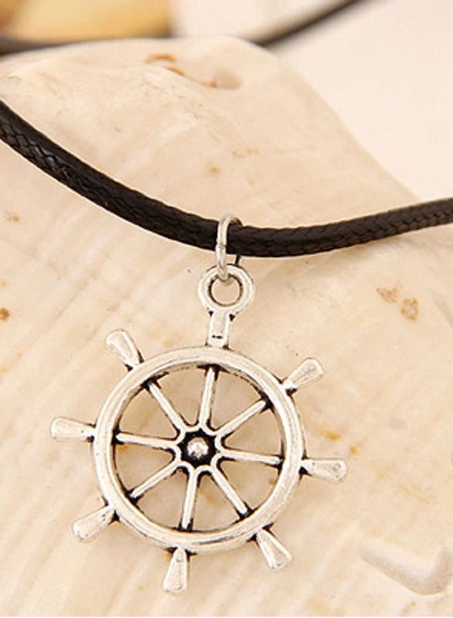 5esha Unisex Casual Necklace With Wheel Pendant - Image 3