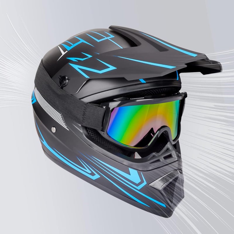 Yesmotor Youth Kids Motocross Helmet Full Face Set with Gloves, Goggles, and Mask - DOT Approved - Image 2