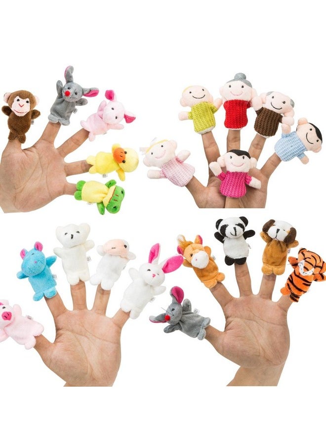 BETTERLINE Finger Puppet Set (20-Piece), 6 Family Member and 14 Animal Finger Puppets Plush Toys - Great for Storytelling, Role-Playing, Teaching, Easter Eggs and Fun  - Image 1